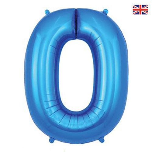 34 inch Oaktree Blue Number 0 Foil Balloon (1)