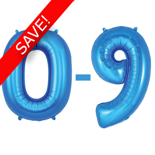 34 inch Oaktree Blue Numbers Starter Kit - 36 Balloons