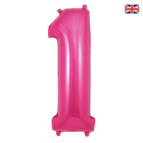 34 inch Oaktree Pink Number 1 Foil Balloon (1)