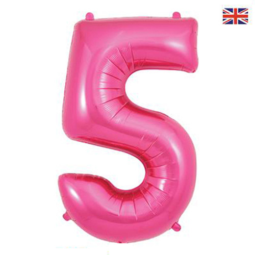 34 inch Oaktree Pink Number 5 Foil Balloon (1)