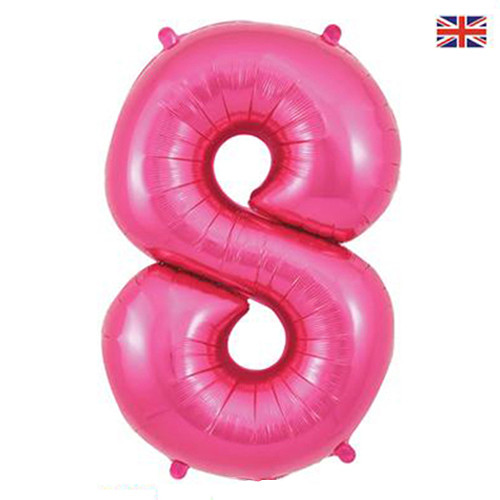 34 inch Oaktree Pink Number 8 Foil Balloon (1)
