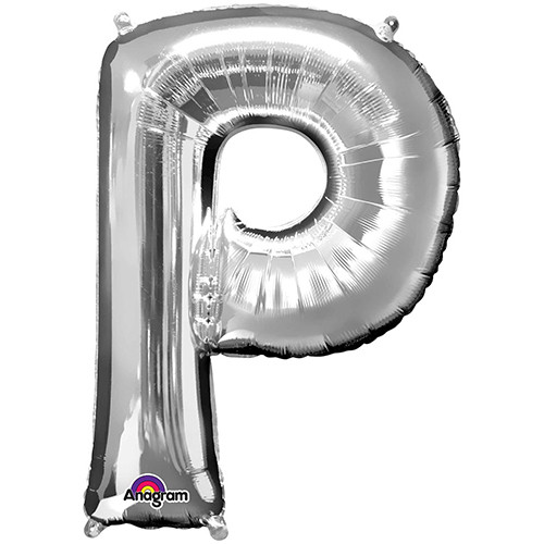 34 inch Silver Letter P Foil Balloon (1)