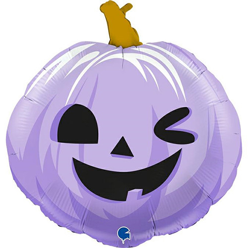 22 inch Funny Purple Pumpkin Face Foil Balloon (1)