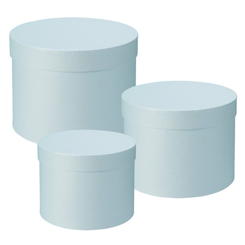 Light Blue Hat Boxes (3)