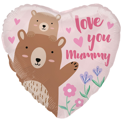 18 inch Love You Mummy Bears Heart Foil Balloon (1)