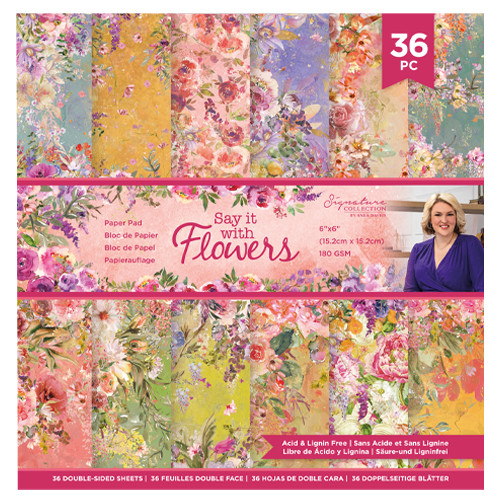 Say It With Flowers 6" x 6" Paper Pad (36 Sheets) Say It With Flowers 6" x 6" Paper Pad (36 Sheets)