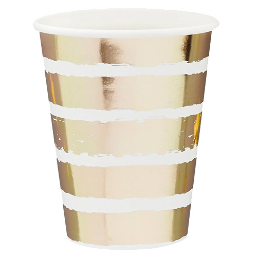 Gold Striped Paper Cups (10)