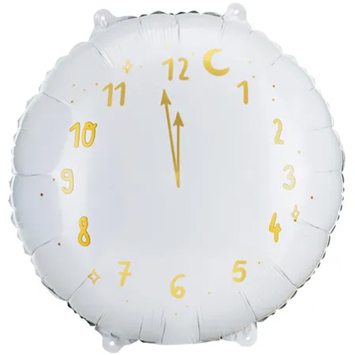 18 inch Midnight Clock White Foil Balloon (1)