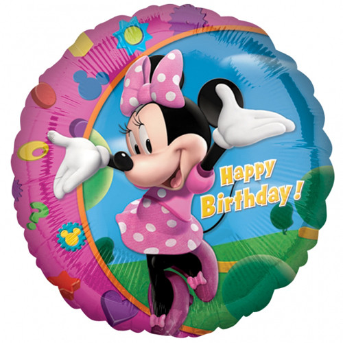 18 inch Minnie Mouse Happy Birthday Foil Balloon (1)