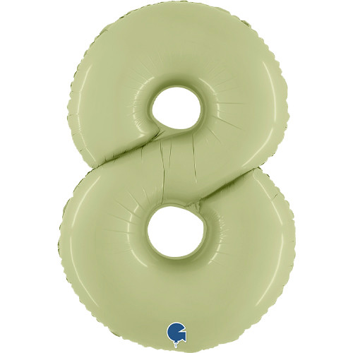 40 inch Olive Green Number 8 Satin Foil Balloon (1)