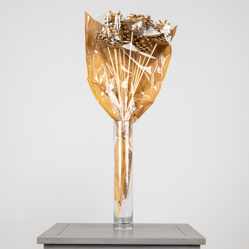 50cm Golden Pine Cones - 12 Picks