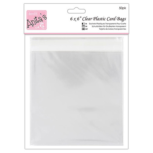 Clear Plastic Card Bags - 6" x 6" (50)