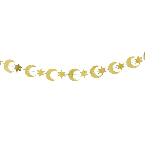 Moon & Stars Golden Paper Banner - 4m (1)