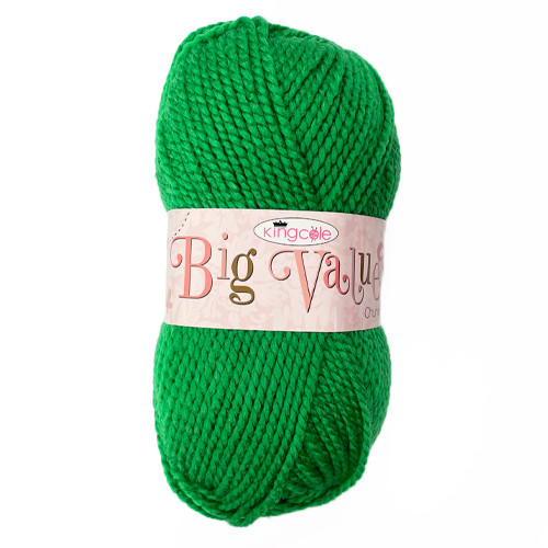 King Cole Big Value Chunky Green Acrylic Yarn - 100g (1)