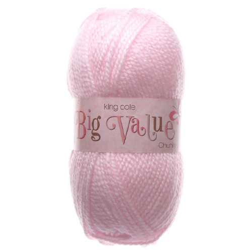 King Cole Big Value Chunky Pink Acrylic Yarn - 100g (1)