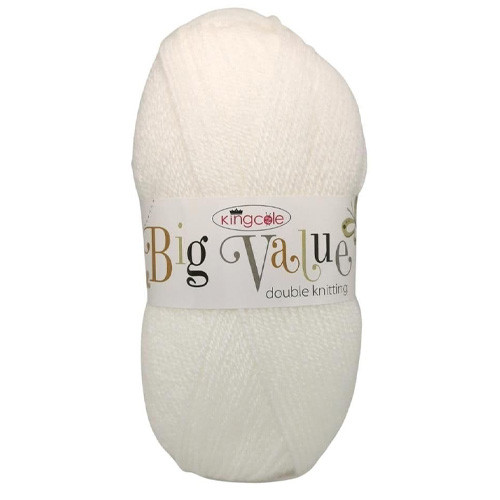 King Cole Big Value DK White Acrylic Yarn - 50g (1)