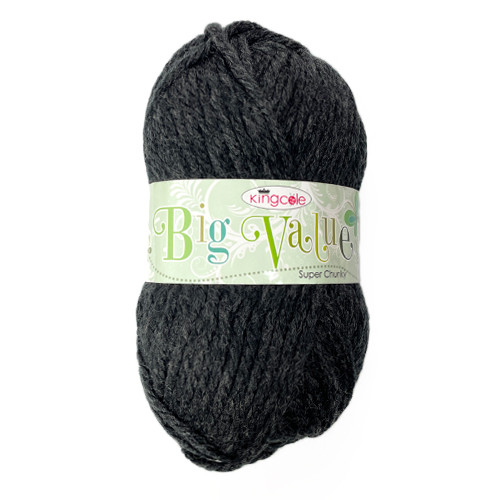 King Cole Big Value Super Chunky Charcoal Acrylic Yarn -100g (1)