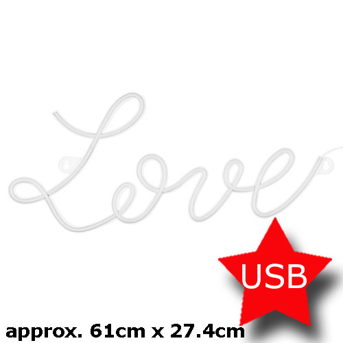 61cm Love White LED Neon Sign - USB (1)
