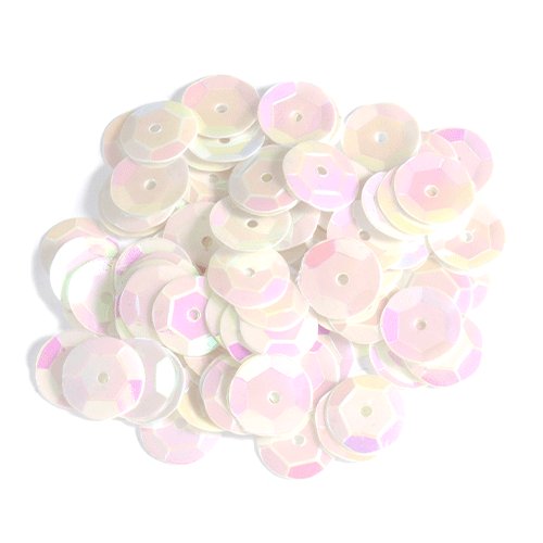 10mm White Iridescent Cup Sequins (100)