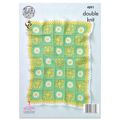 King Cole Floral Motif Blankets Crochet Pattern (1)