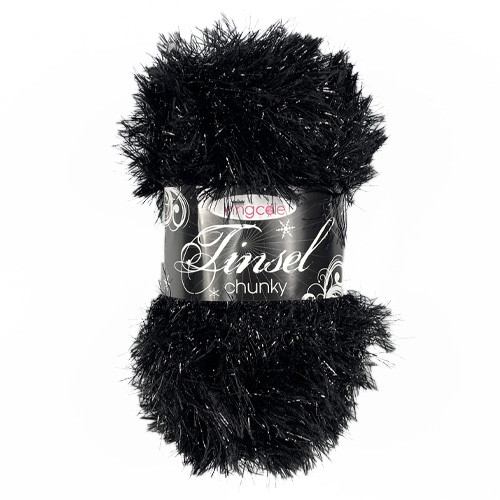 King Cole Black Tinsel Chunky Yarn - 50g (1)
