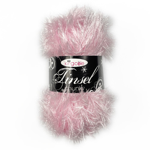 King Cole Pale Pink Tinsel Chunky Yarn - 50g (1)