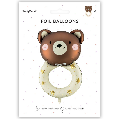 26 inch Teddy Baby Rattle Foil Balloon (1)