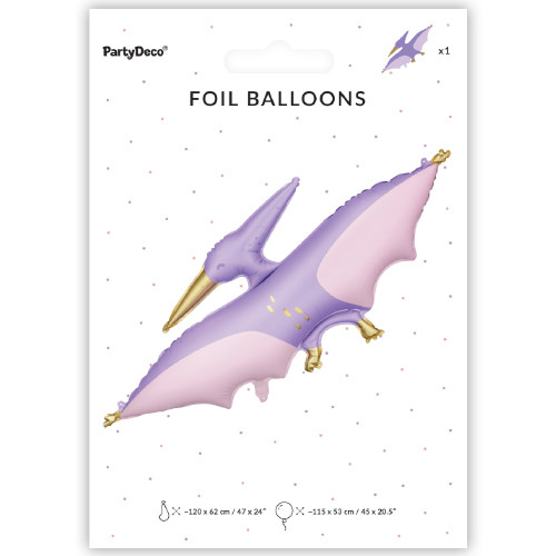 45 inch Lilac Pterodactyl Foil Balloon (1)