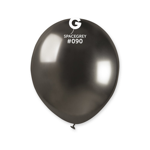 5" Shiny Space Grey Gemar Latex Balloons (50)