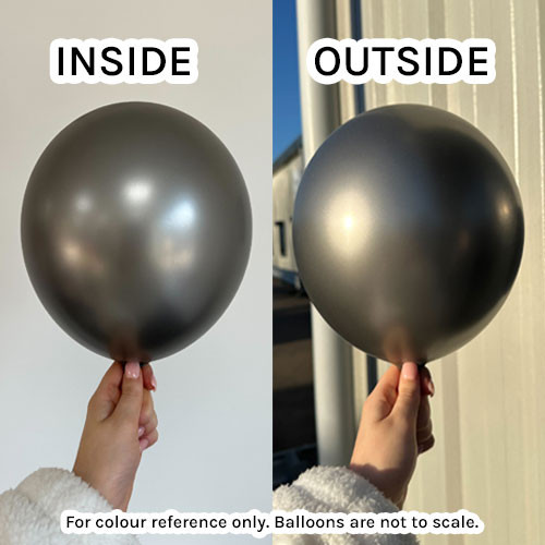 5" Shiny Space Grey Gemar Latex Balloons (50)