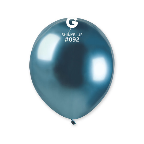 5" Shiny Blue Gemar Latex Balloons (50)