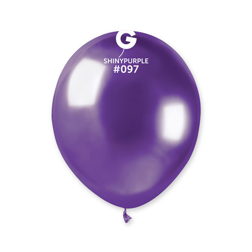 5" Shiny Purple Gemar Latex Balloons (50)