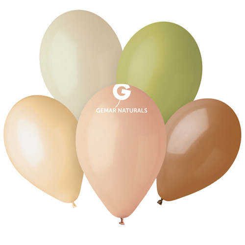 13" Naturals Assorted Gemar Latex Balloons (50)