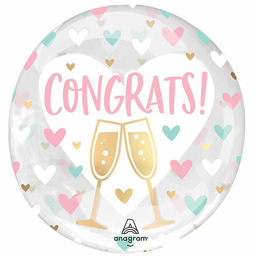 18 inch Congrats Hearts Clearz Balloon (1) 18 inch Congrats Hearts Clearz Balloon (1)