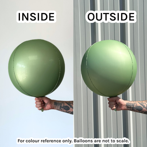 15" Globe Satin Olive Green Foil Balloon (1) - UNPACKAGED