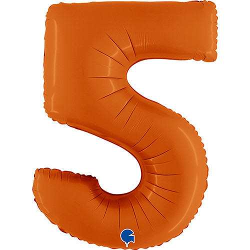 40 inch Orange Matte Number 5 Foil Balloon (1)