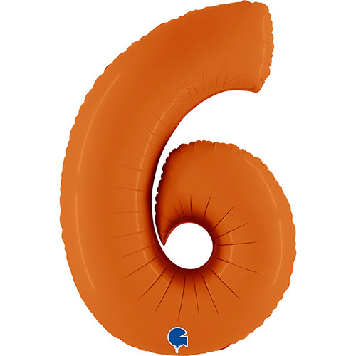 40 inch Orange Matte Number 6 Foil Balloon (1)