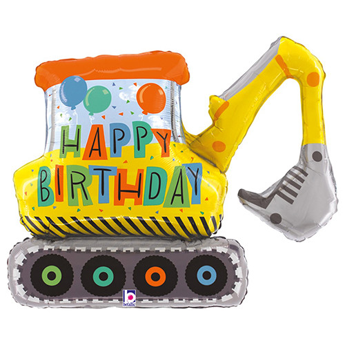 31 inch Birthday Construction Excavator Foil Balloon (1)