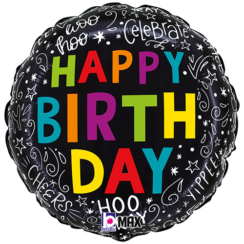 18 inch Birthday Doodles Foil Balloon (1)