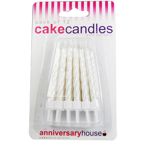 Pearlescent White Candles (12)