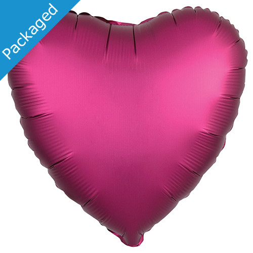 18" Amscan Pomegranate Silk Heart Foil Balloon (1)
