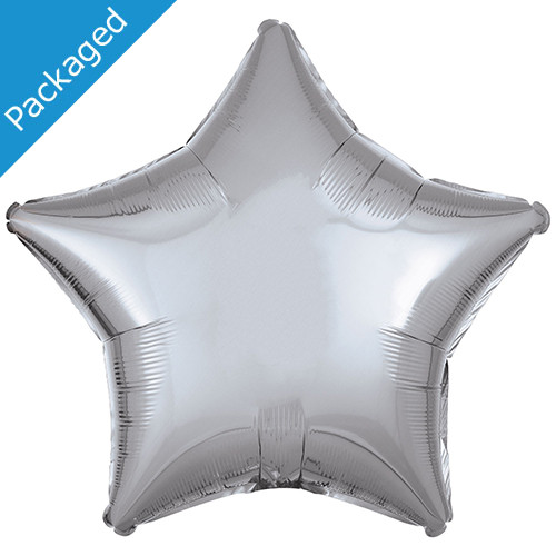 18" Amscan Silver Metallic Star Foil Balloon (1)