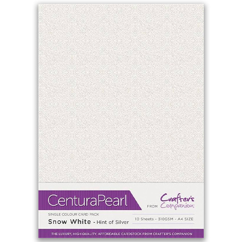 A4 Pearl Snow White Hint of Silver Card Sheets (10)