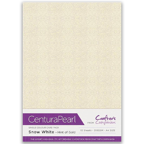 A4 Pearl Snow White Hint of Gold Card Sheets (10)