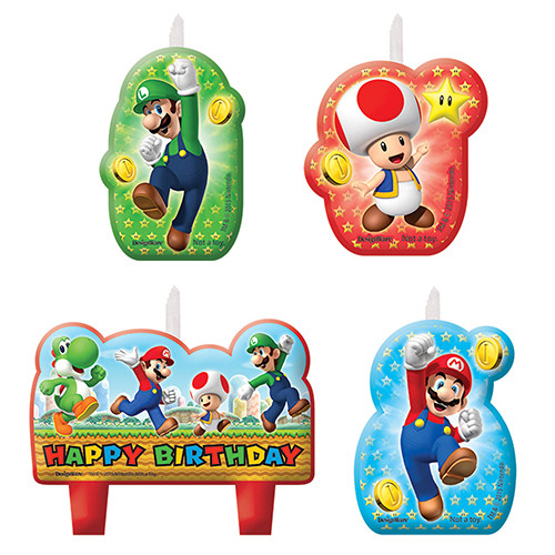 Super Mario Happy Birthday Candle Set (4)