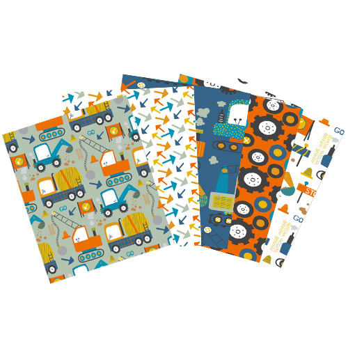 Diggers Printed Fat Quarters - 45cm x 55cm (5)