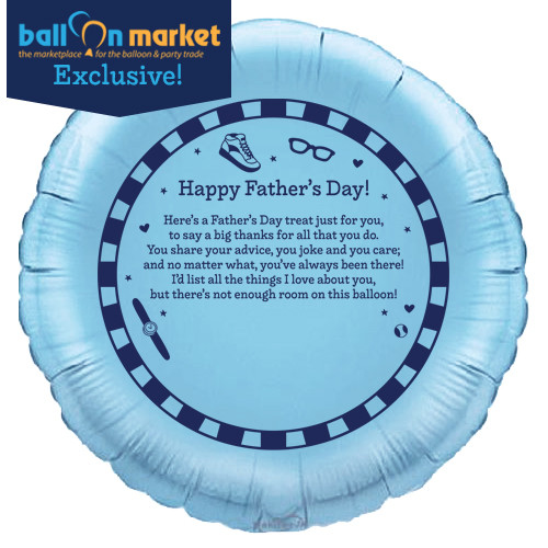 18 inch Father's Day Poem Foil Balloon (1) - UNPACKAGED