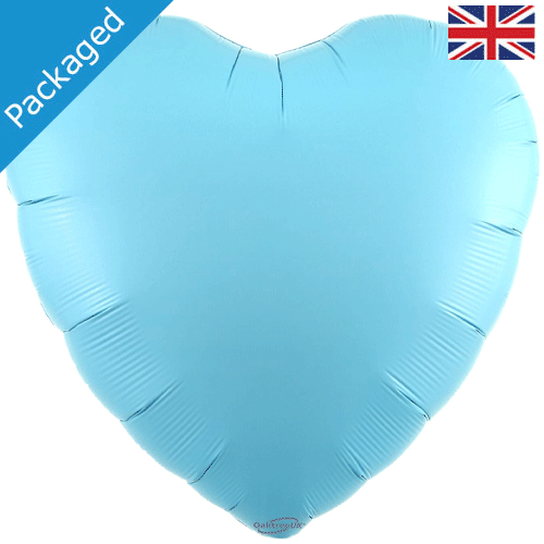 36" Light Blue Matte Heart Shaped Foil Balloon (1) - PACKAGED