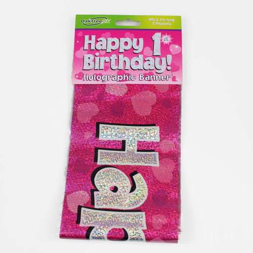 1st Birthday Pink Banner - 2.7m (1)