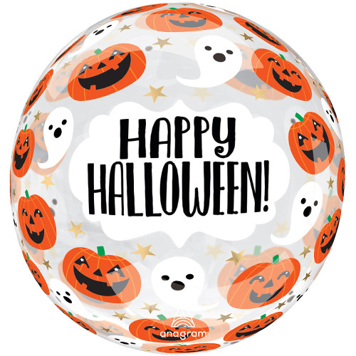 18 inch Halloween Iridescent Pumpkins Clearz Balloon (1)